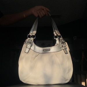 cream coach tote